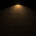 The highlighted stone wall by edison lamp 3d rendering