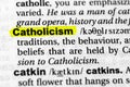 Highlighted word catholicism concept and meaning