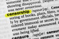 Highlighted word censorship concept and meaning