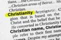 Highlighted word christianity concept and meaning