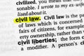 Highlighted word civil law concept and meaning