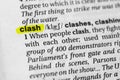 Highlighted word clash concept and meaning