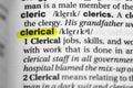 Highlighted word clerical concept and meaning