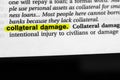 Highlighted word collateral damage concept and meaning Royalty Free Stock Photo