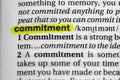 Highlighted word commitment concept and meaning Royalty Free Stock Photo