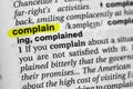 Highlighted word complain concept and meaning