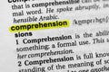 Highlighted word comprehension concept and meaning