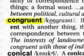 Highlighted word congruent concept and meaning