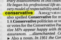 Highlighted word conservative concept and meaning