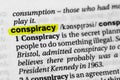 Highlighted word conspiracy concept and meaning