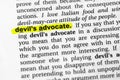 Highlighted word devil`s advocate concept and meaning Royalty Free Stock Photo