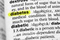 Highlighted word diabetes concept and meaning