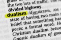 Highlighted word dualism concept and meaning