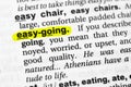 Highlighted word easy-going concept and meaning