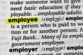 Highlighted word employee concept and meaning