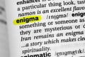 Highlighted word enigma concept and meaning