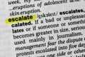 Highlighted word escalate concept and meaning Royalty Free Stock Photo