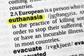 Highlighted word euthanasia concept and meaning Royalty Free Stock Photo