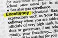 Highlighted word excellency concept and meaning Royalty Free Stock Photo