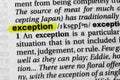 Highlighted word exception concept and meaning