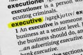 Highlighted word executive concept and meaning Royalty Free Stock Photo