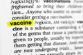 Highlighted word vaccine concept and meaning