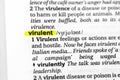 Highlighted word virulent concept and meaning