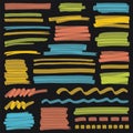 Highlighter Color Stripes, Strokes and Marking Design Elements Royalty Free Stock Photo