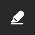 highlighter icon. Filled highlighter icon for website design and mobile, app development. highlighter icon from filled text editor