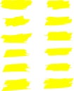 Highlighter line yellow marker strokes lines vector. Yellow watercolor hand drawn highlight set. highlight strokes. Royalty Free Stock Photo