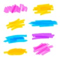 Highlighter marker strokes Royalty Free Stock Photo