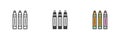 Highlighter markers different style icon set