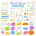 Highlighter markers vector highlighting with hand drawing elements or numbers to select and highlight text illustration