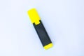 Highlighter pen yellow cap with white background