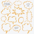 Highlighter Speech Clouds and Bubbles Design Elements Royalty Free Stock Photo