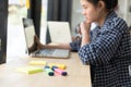 highlighter on table with bcakground of student sitting in room Royalty Free Stock Photo