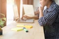 highlighter on table with bcakground of student sitting in room Royalty Free Stock Photo