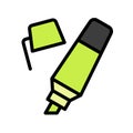 Highlighter vector, Back to school filled style icon