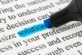 Highlighter and word solution Royalty Free Stock Photo