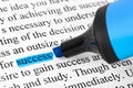 Highlighter and word success Royalty Free Stock Photo