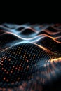 Highlighting a black background with binary code waves in the foreground, representing data flow and technology network conce Royalty Free Stock Photo
