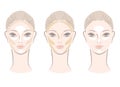 Highlighting and contouring area chart for face Royalty Free Stock Photo