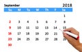 Highlighting date on calendar Royalty Free Stock Photo