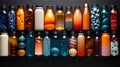 Row of pill bottles