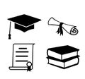 Graduation Black and White Icons