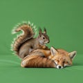 Highlights the detailed fur and the peaceful interaction between the Royalty Free Stock Photo