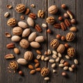 Highlights the diversity and richness of nuts commonly used in Royalty Free Stock Photo