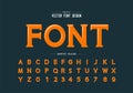 Highlights font and alphabet vector, Idea typeface letter and number design