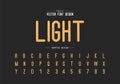 Highlights font and alphabet vector, Letter style typeface and number design