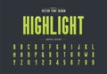 Highlights font and alphabet vector, Tall typeface letter and number design